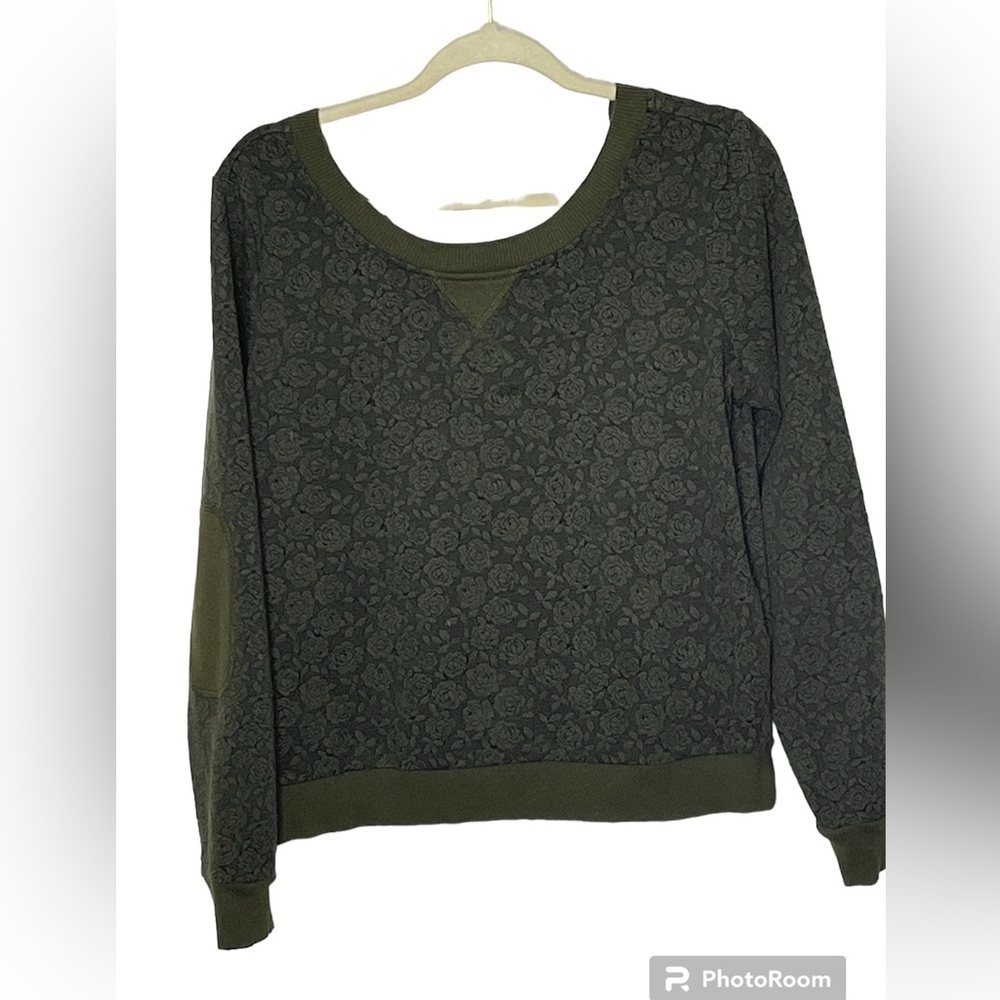 Others Follow Green Floral Sweatshirt Sz Small